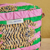 Tiger Print Green & Pink Stripe Wash Bag - WBAG6 - Uneeka