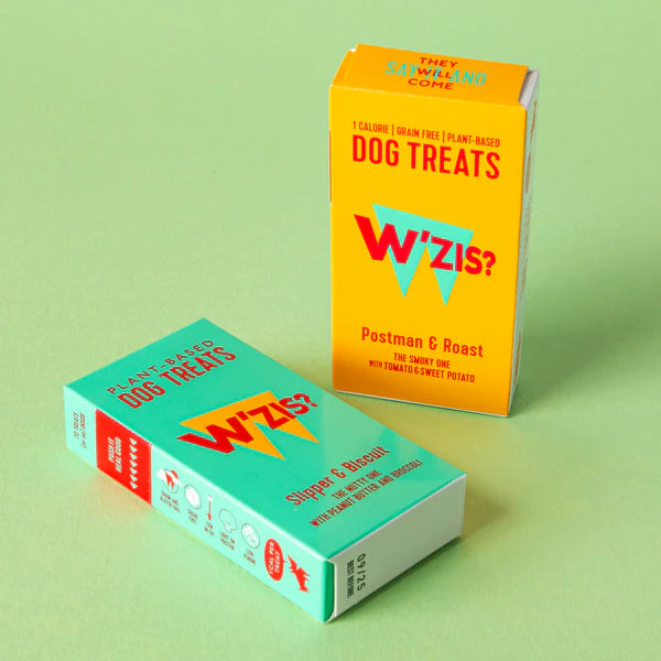 W'zis Dog Treat Grab & Go Box - Postman & Roast, Slipper & Biscuit - Uneeka