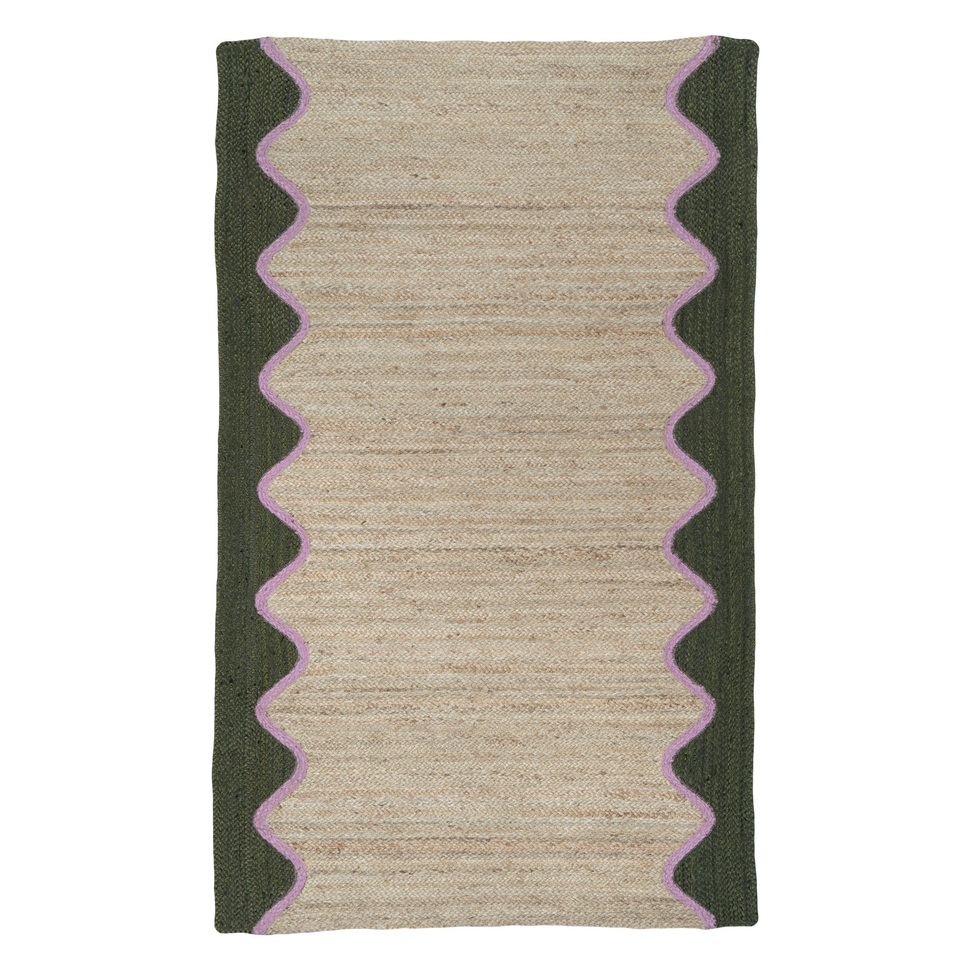Wave Boarder Colourful Jute Rug - CBRW01122X183TRADE - Uneeka