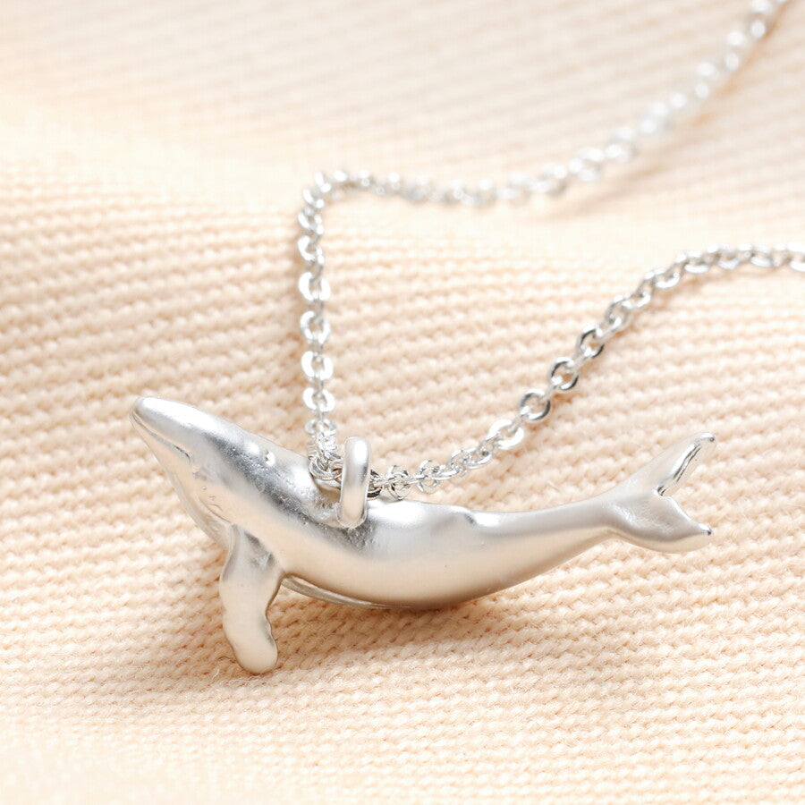 Whale Pendant Silver Necklace - 80631 - Uneeka