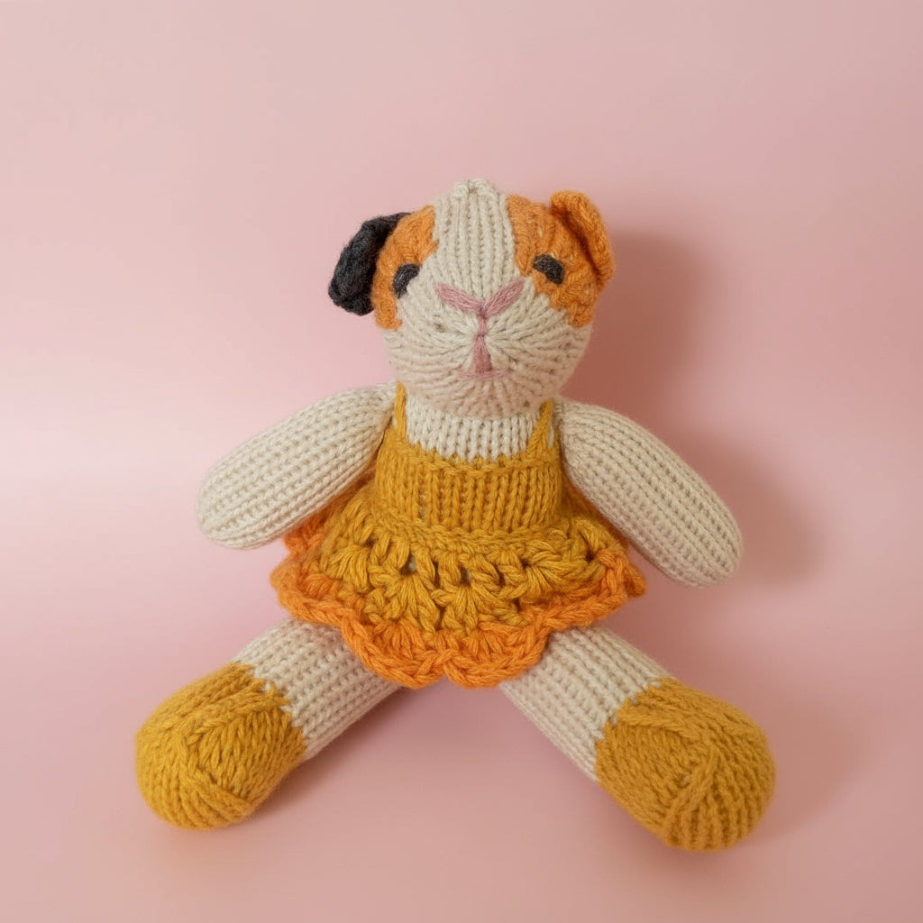 Hand Knitted Guinea Pig Soft Toy - Guinea Pig - Uneeka