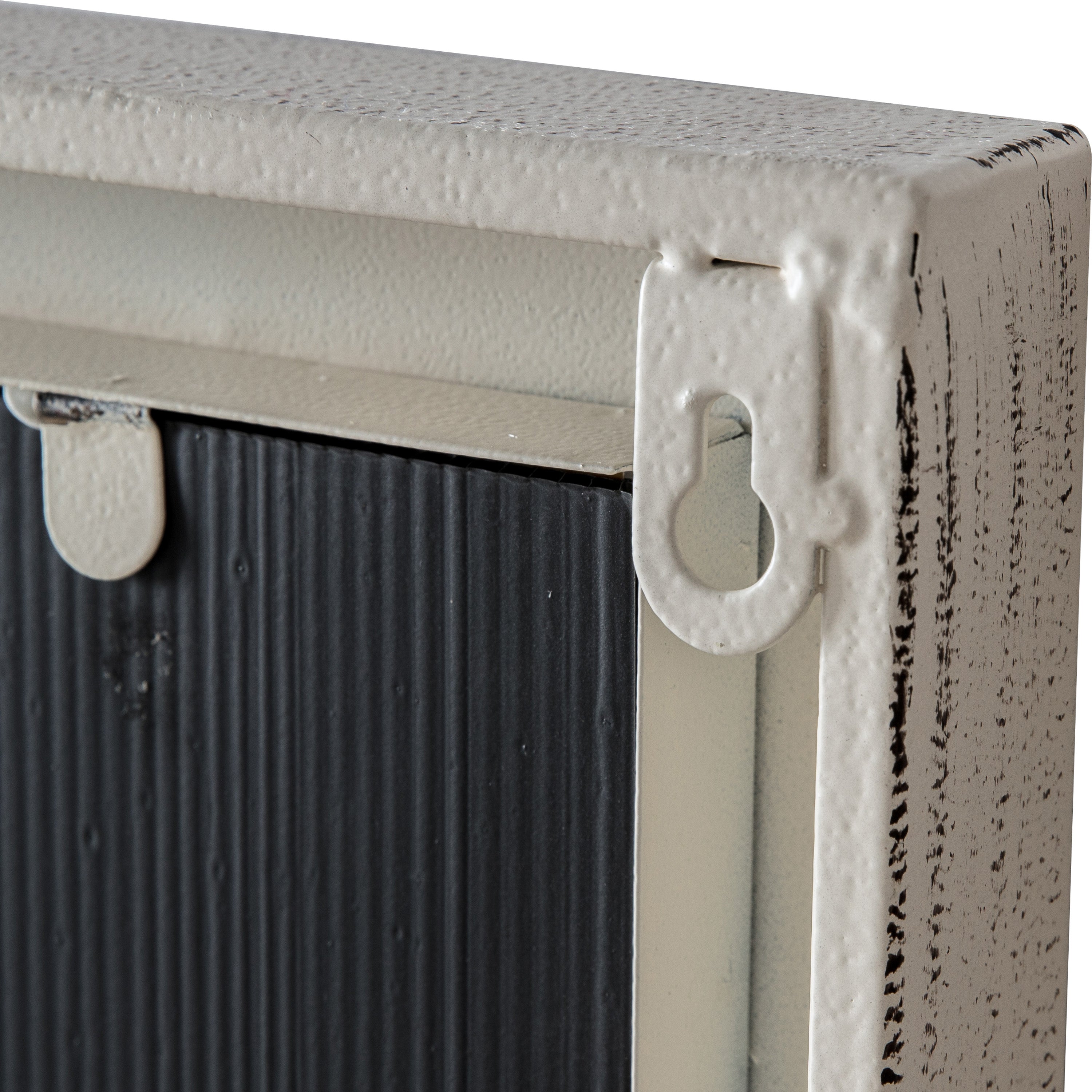 White Metal Paned Outdoor Mirror - Uneeka