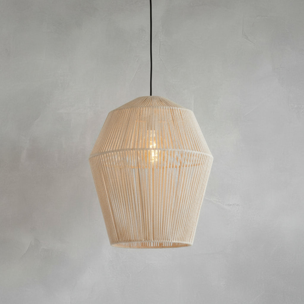 White Nylon String Basket Pendant - Uneeka - DEYA