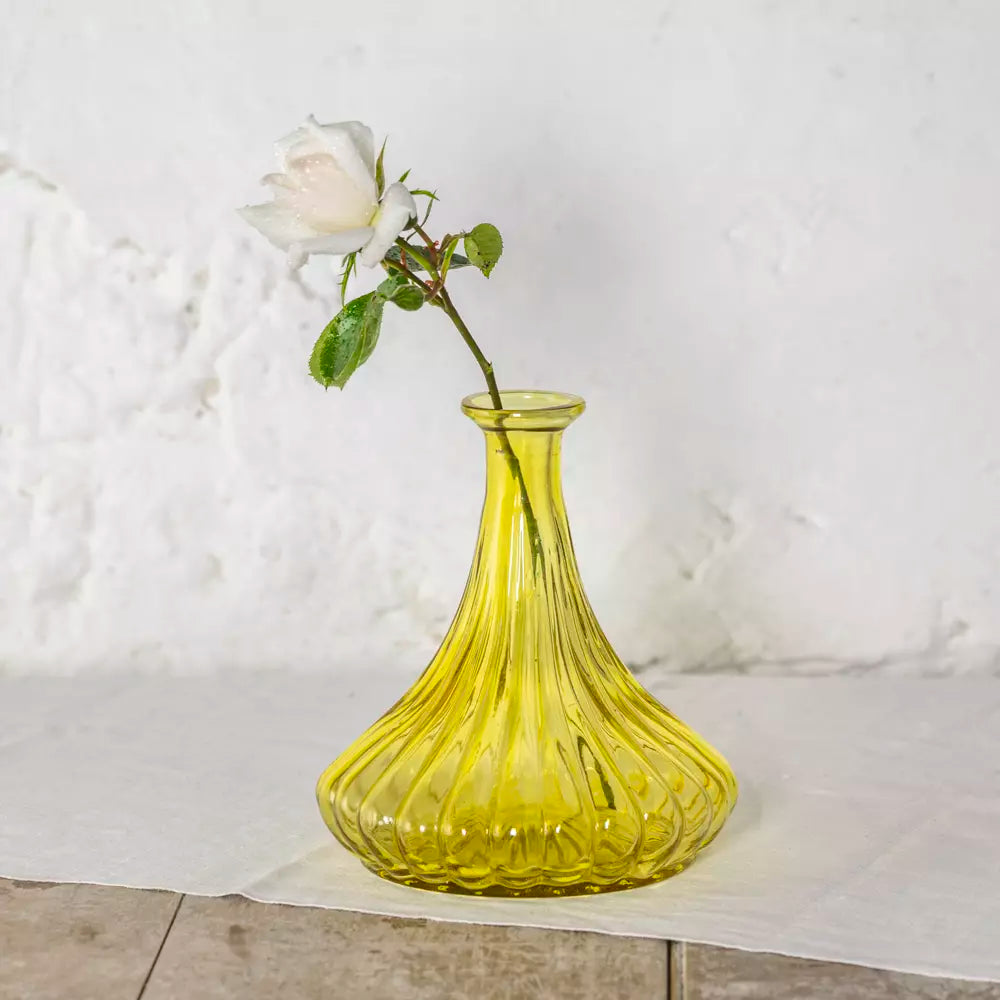 Wide Base Fluted Vase - Yellow - Uneeka