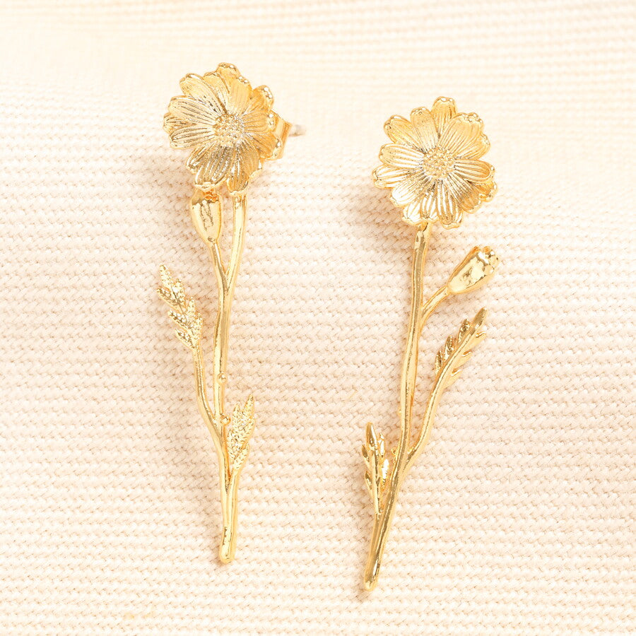 Wildflower Gold Drop Earrings - 83762 - Uneeka