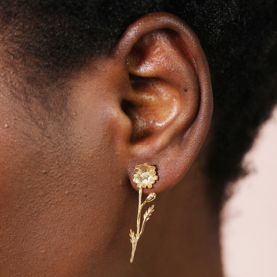 Wildflower Gold Drop Earrings - 83762 - Uneeka