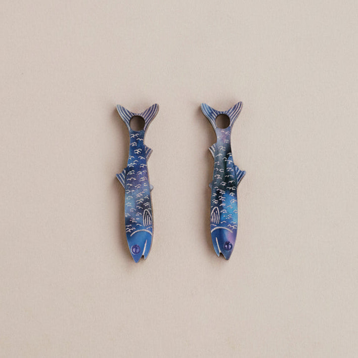 Wolf & Moon Anchovy Charms - M241701H-PAIR-NoHoops - Uneeka