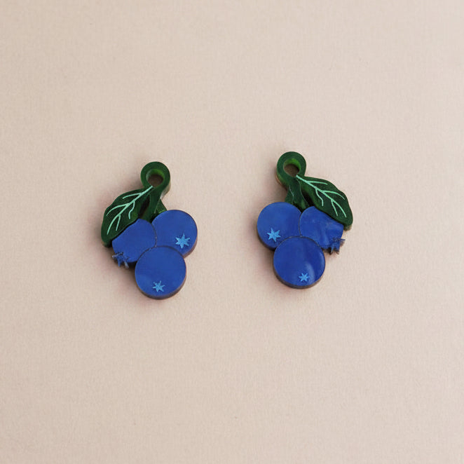 Wolf & Moon Blueberry Charms - G250901H-NoHoops -Uneeka