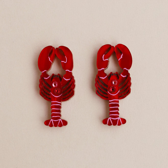 Wolf & Moon Lobster Charms - M241401H-PAIR-NoHoops - Uneeka