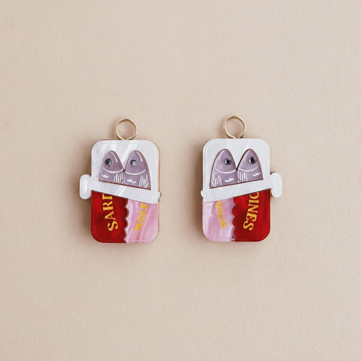 Wolf & Moon Sardine Charms - M241901H-PAIR-NoHoops - Uneeka