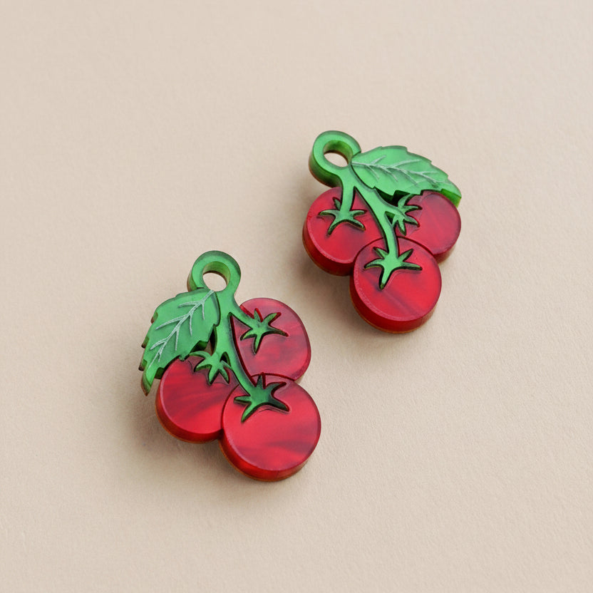 Wolf & Moon Tomato Charms - M241201H-PAIR-NoHoops - Uneeka