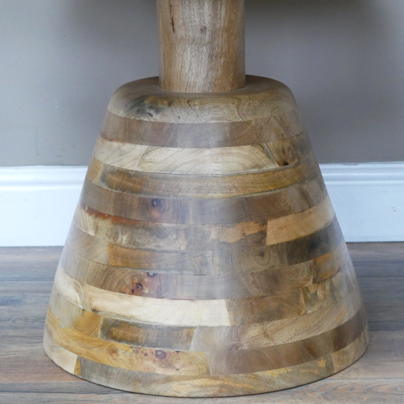 Wood Panel Pedestal Coffee Table Uneeka