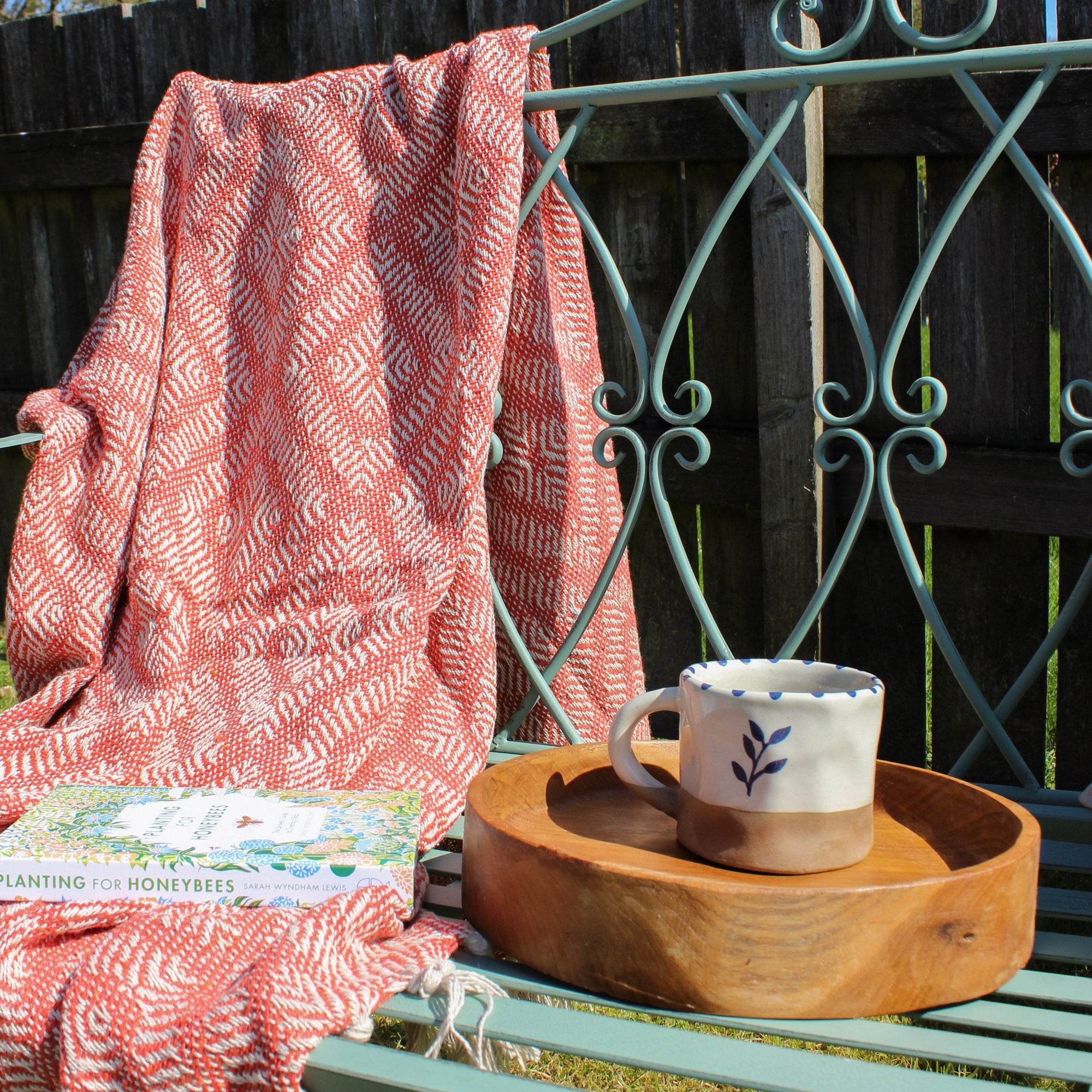 Woven Diamond Pattern Recycled Cotton Throw - Uneeka Garden Lifestyle 