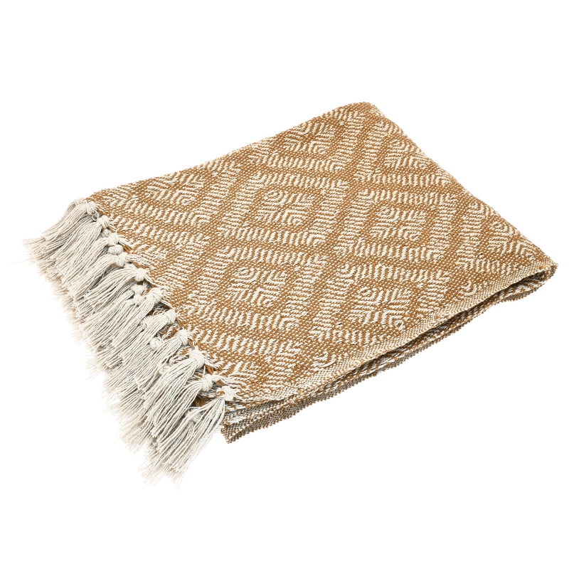 Woven Diamond Pattern Recycled Cotton Throw - SPTDRY - Uneeka