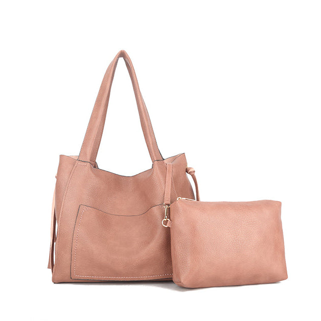 Shoulder Handbag with Outer Pocket - XK710-D.TEAL - Uneeka