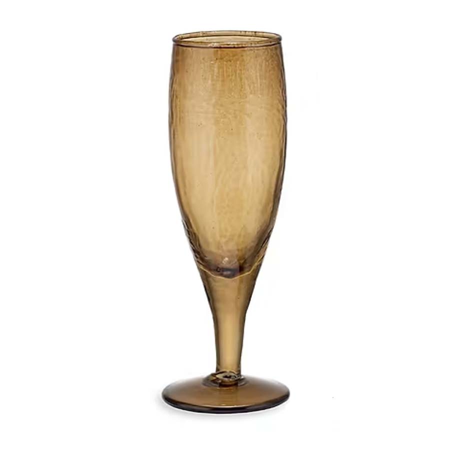 Yala Hammered Champagne Glass - Smoke Brown