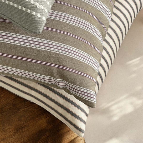 Yarn Dyed Natural Stripe Print Cushion - Micro Down more eco-friendly than feathers cushion pad - Uneeka