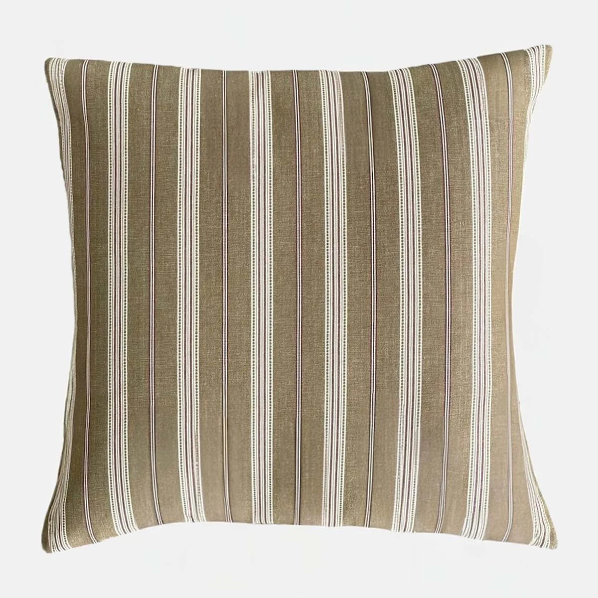 Yarn Dyed Natural Stripe Print Cushion - Micro Down more eco-friendly than feathers cushion pad - Uneeka