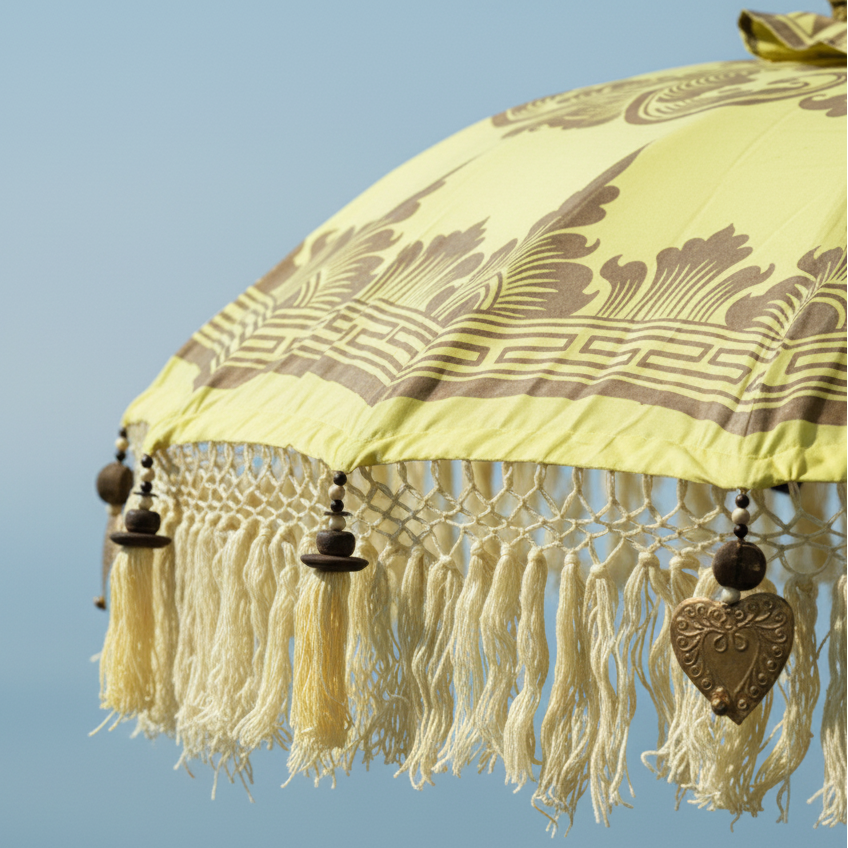 Yellow Bali Sun Parasol With Pole Joint - MB179 - Uneeka