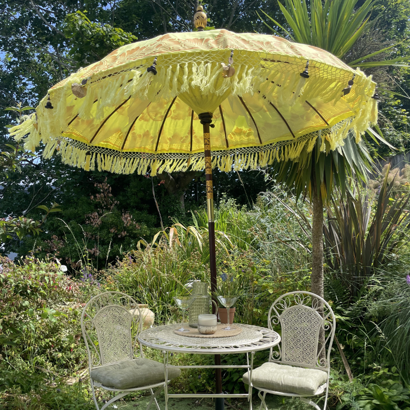 Yellow Bali Sun Parasol With Pole Joint - MB179 - Uneeka
