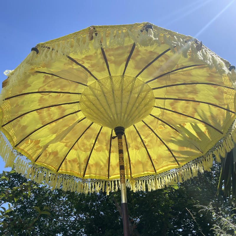 Yellow Bali Sun Parasol With Pole Joint - MB179 - Uneeka