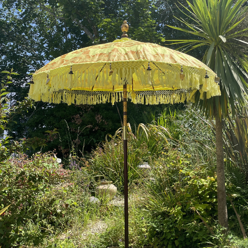 Yellow Bali Sun Parasol With Pole Joint - MB179 - Uneeka