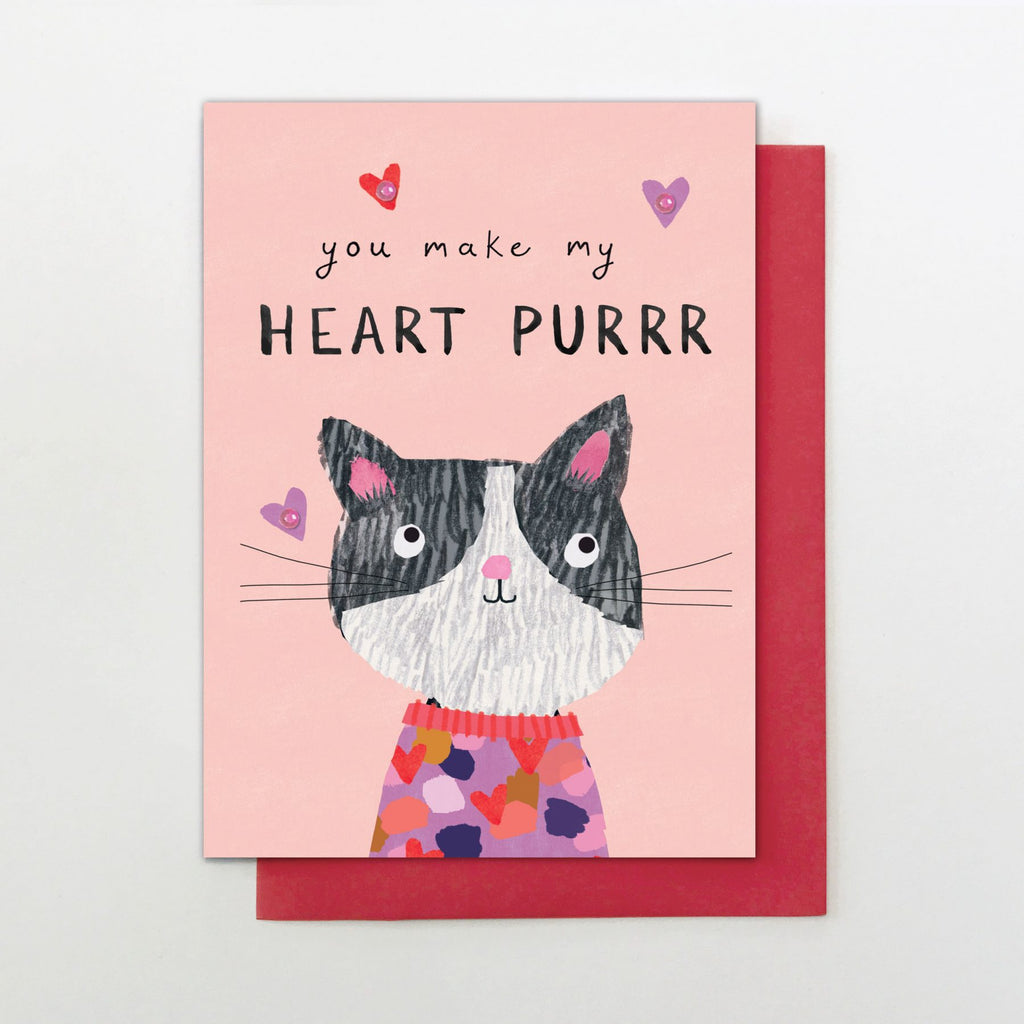 You Make My Heart Purrr Cat Greetings Card