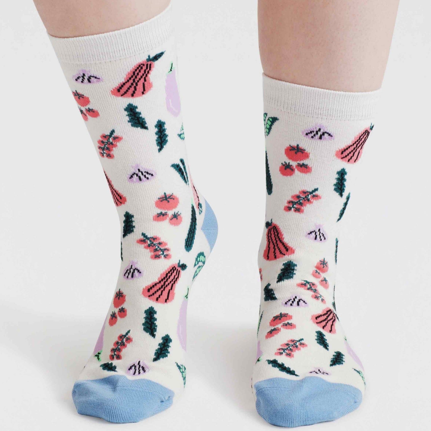 A Day In The Garden Organic Cotton Socks - SSW036 - MISTYBLUE - Uneeka