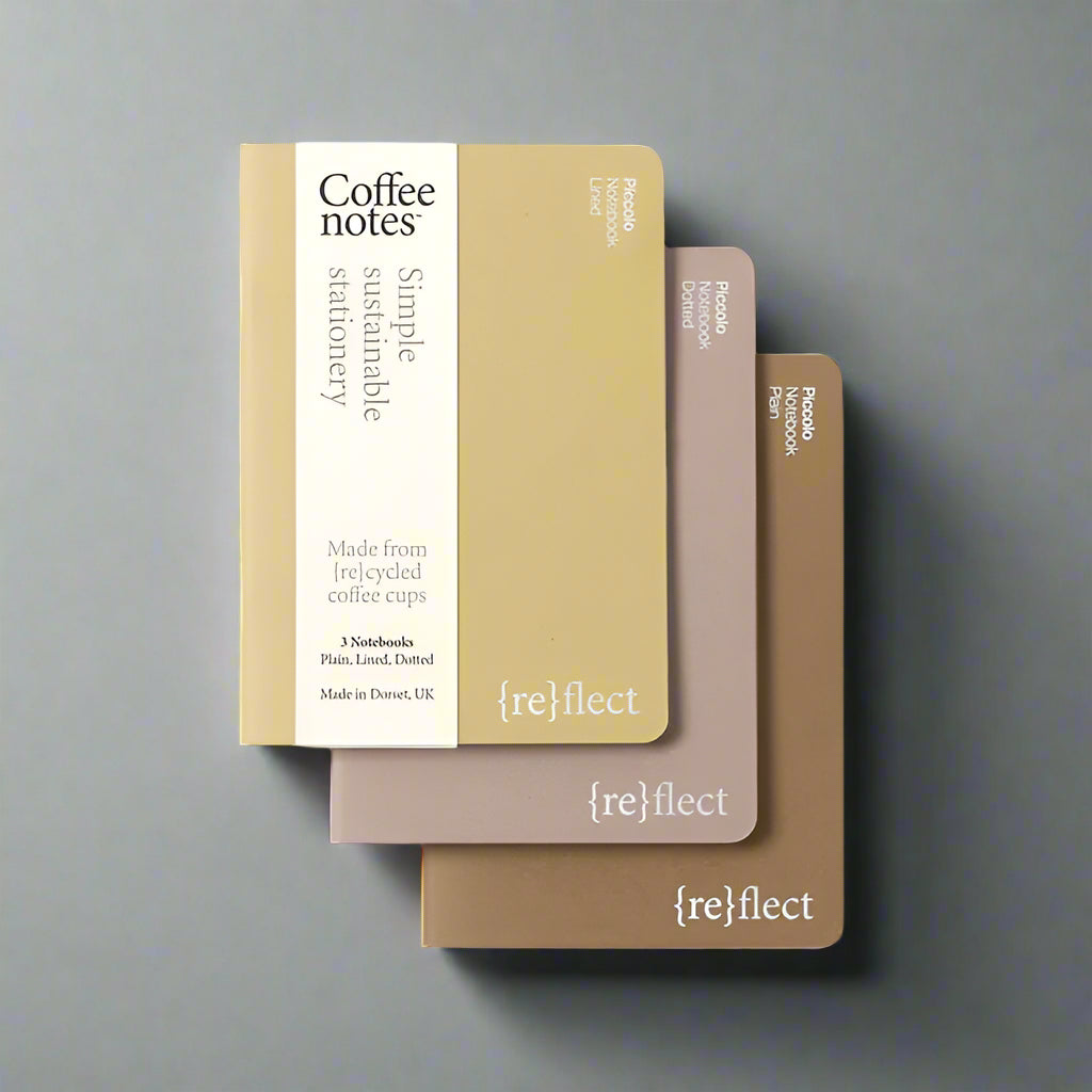 A6 Recycled Coffee Cup & Repurposed Waste Stitched Notebook - NB - 3 - N - SS - PLD - P - 2 - Hazelnut - Uneeka