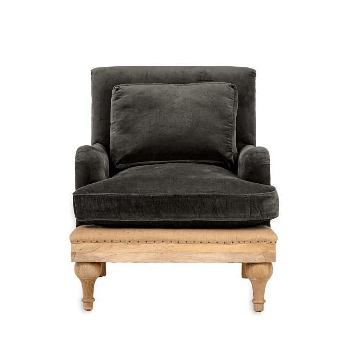 Abe Moss Green Velvet Armchair - AC7901 - Uneeka