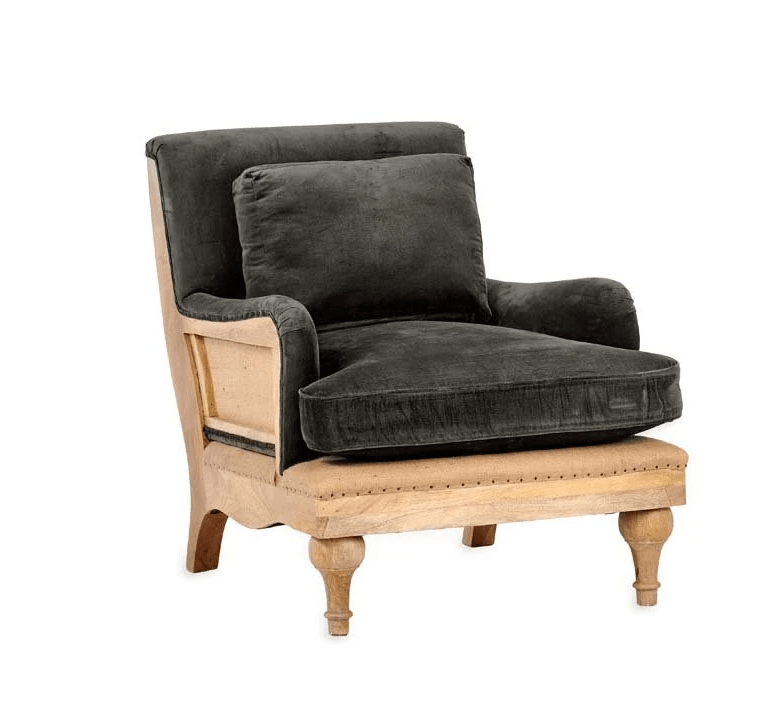 Abe Moss Green Velvet Armchair - AC7901 - Uneeka