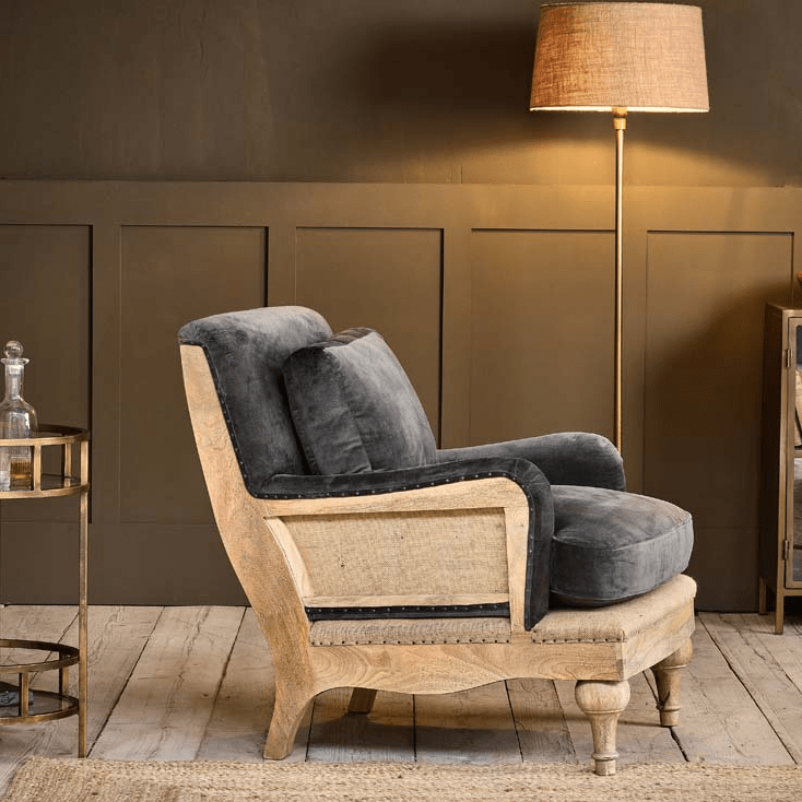 Abe Moss Green Velvet Armchair - AC7901 - Uneeka