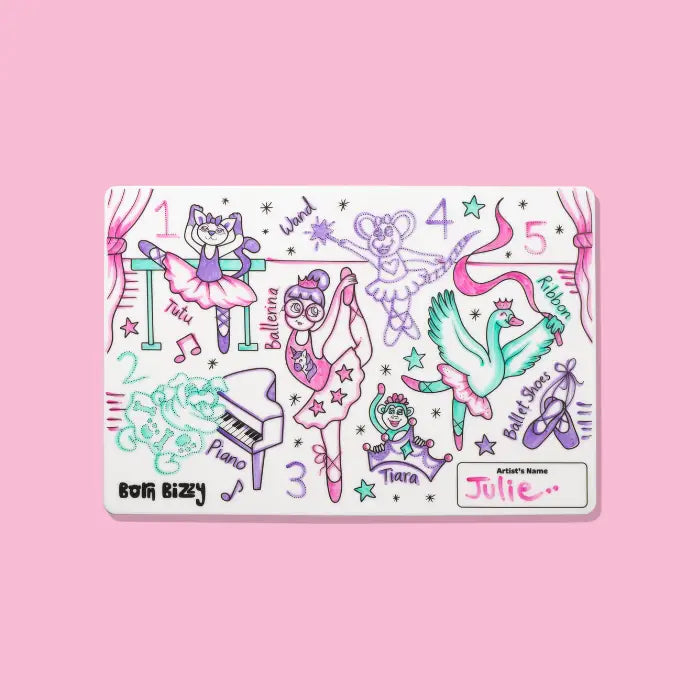 Twinkle Toes Ballet Studio Mini Colouring Mat Set - Twinkle Toes Ballet Studio Mini Mat - Uneeka