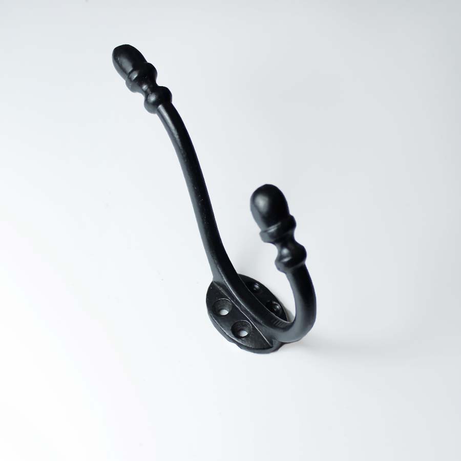 Acorn 4 Hole Satin Epoxy Black Hat & Coat Hook - 70.336B.SEB.131 - Uneeka