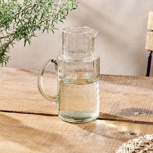 Adhit Clear Chequered Glass Jug - AJ1301 - Uneeka