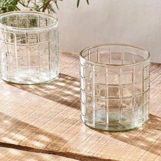 Adhit Clear Chequered Glass Tumbler - AT0801 - Uneeka