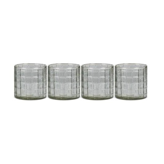 Adhit Clear Chequered Glass Tumbler - AT0801 - Uneeka