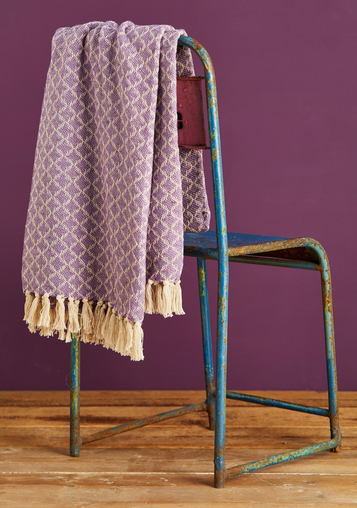 Diamond Handloom Recycled Throw - TH102P - Uneeka