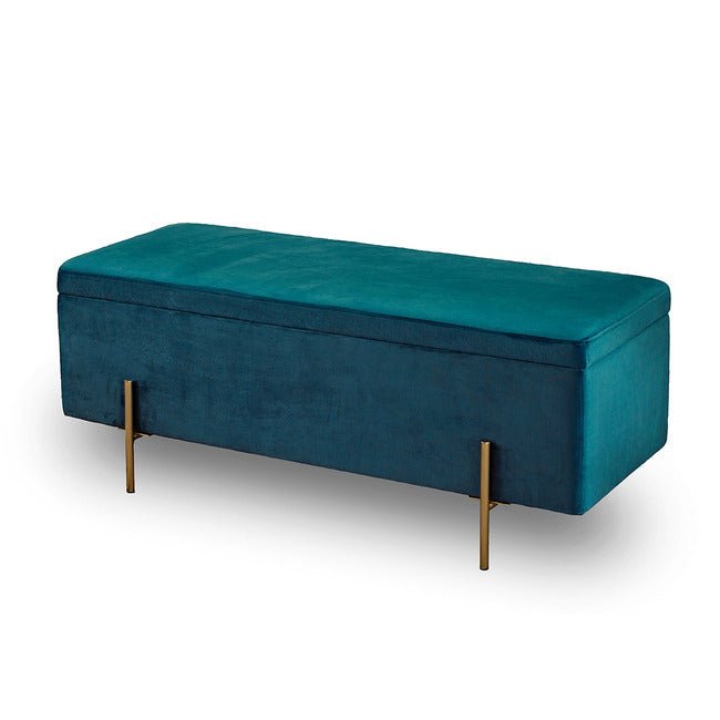 Alexia Velvet Ottoman - LOLATEAL - Uneeka