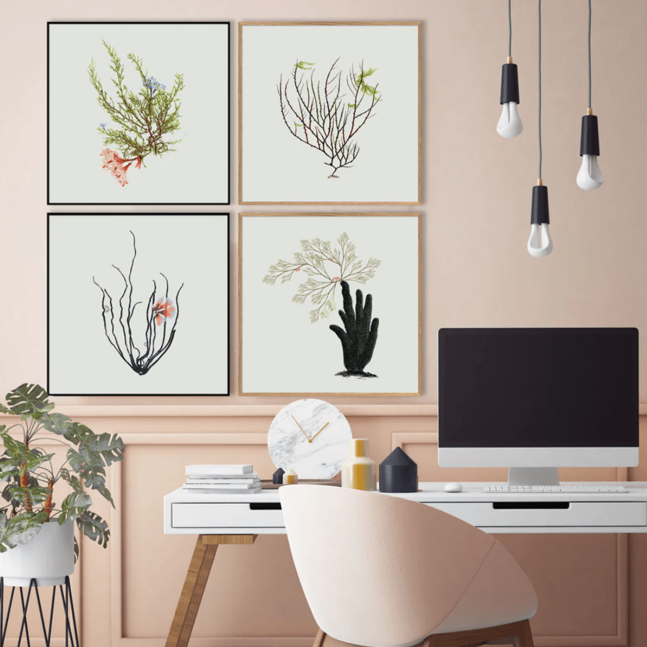 Algae Green Leaf Framed Print - OFG 30x30 2301 - Uneeka