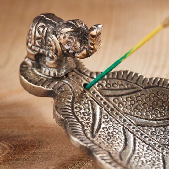 Aluminium Incense Holder With Elephant - IH64 - Uneeka
