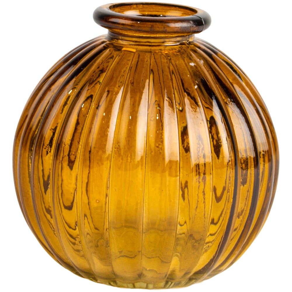 Amber Glass Pumpkin Vase - B21876 - Uneeka