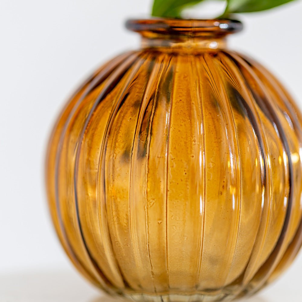 Amber Glass Pumpkin Vase - B21876 - Uneeka