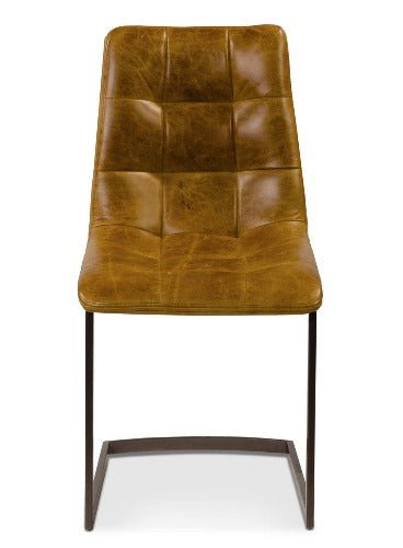 Aniline Leather Cantilever Dining Chair - 3070 without piping - Uneeka