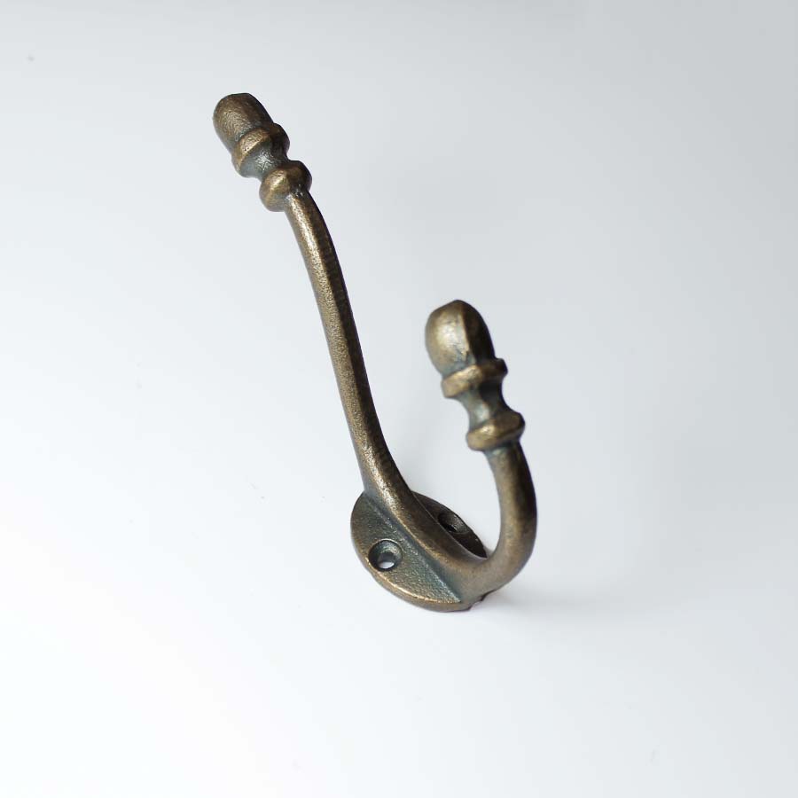 Antique Brass Acorn 2 Hole Hat & Coat Hook - 01.336B.AB.130 - Uneeka