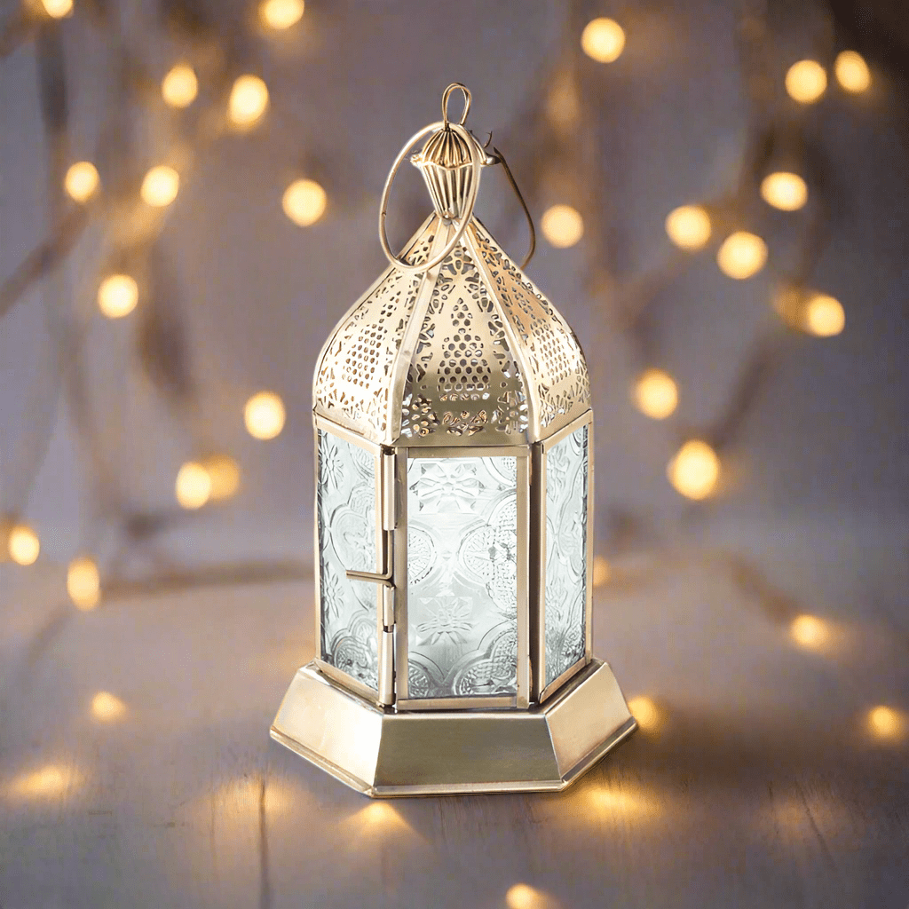 Antique Brass Moroccan Style Lantern - LT70 - Uneeka