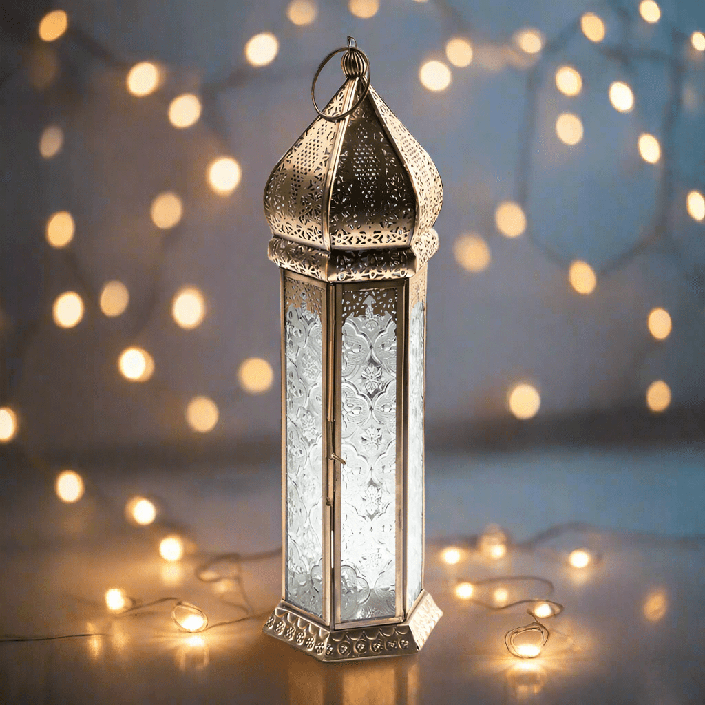 Antique Brass Moroccan Style Lantern - LT70 - Uneeka