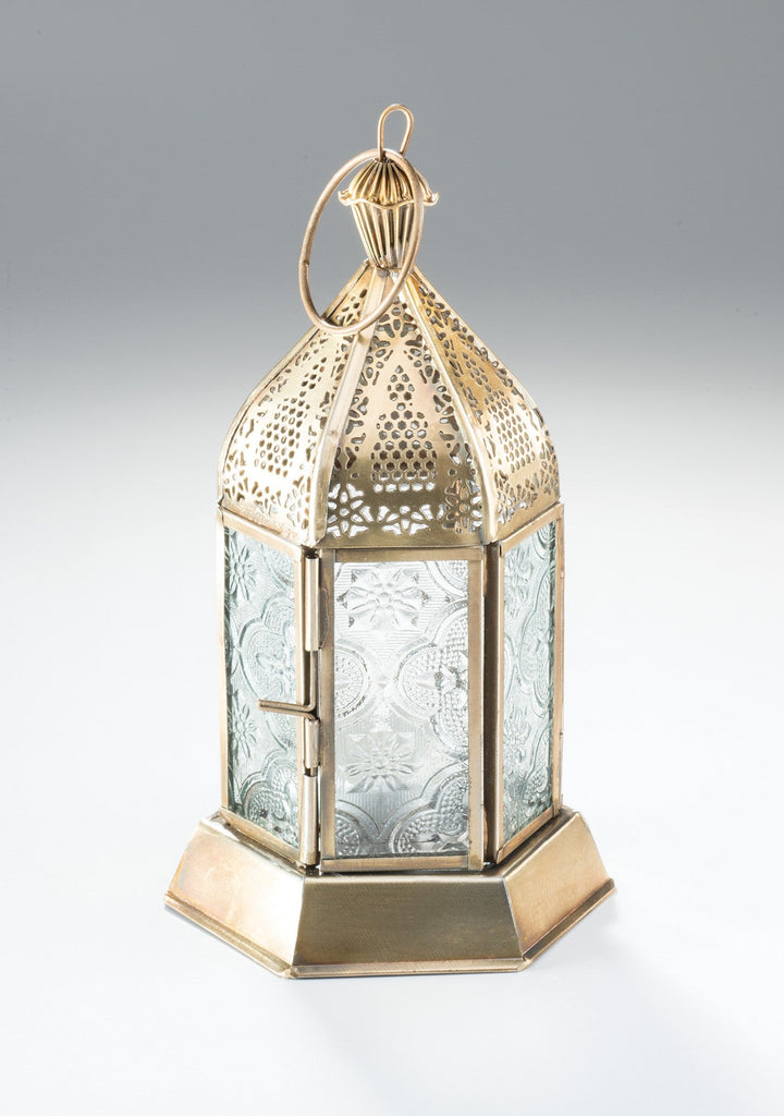 Antique Brass Moroccan Style Lantern - LT70 - Uneeka