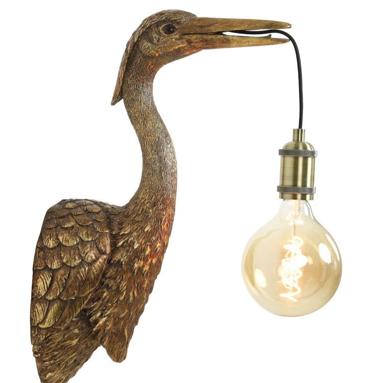 Antique Bronze Crane Wall Light - 3122685 - Uneeka