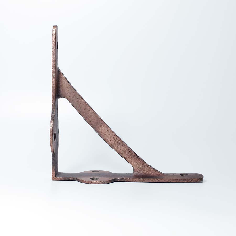 Antique Copper Gallows Shelf Bracket with Plain Lugs - 09.070C.AC.203 - Uneeka